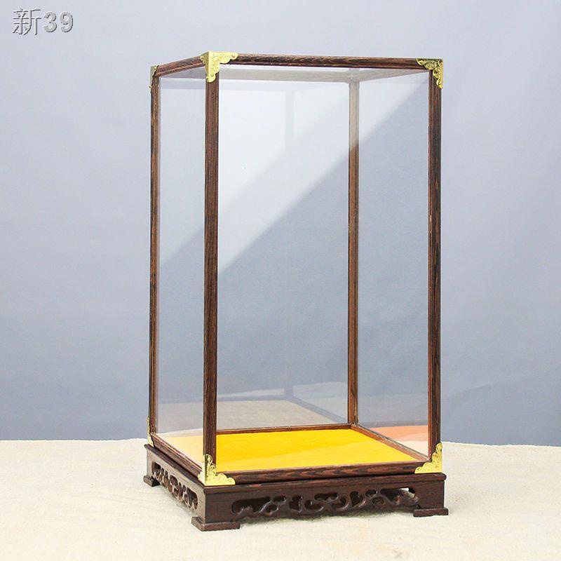 【HOT】▼☍♀Gỗ gụ kính che cẩm lai đỏ lồng kho báu tượng Phật thủ công mỹ nghệ hộp trưng bày bụi chắc chắn vật trang trí đế