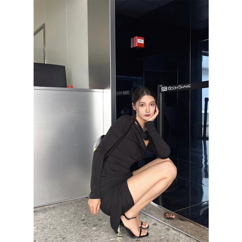 Giày Cao Gót Da Mềm Đế Bằng Hở Ngón Thời Trang Pháp 2023 Cho Nữ