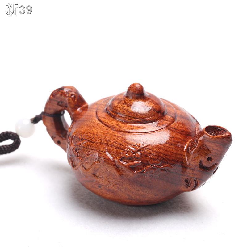 【HOT】▫☄Tay cầm bằng gỗ hồng mộc Hu chạm khắc vách đá cây bách mặt dây chuyền gụ ấm trà chơi mảnh trang trí bài viết phon