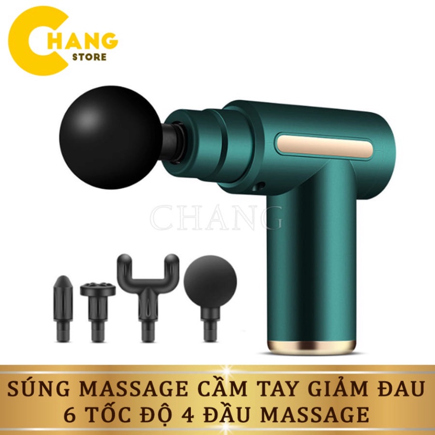 Máy mát xa cầm tay siêu cấp, súng Massage toàn thân 6 cấp độ chuyên sâu vai lưng giảm đau mỏi, dãn cơ sau tập gym