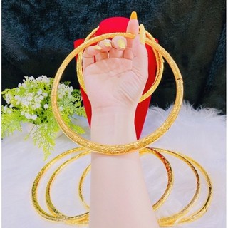 Kiềng chạm rồng phụng cứng bọng 24k làm kiềng cưới, khoá gài bao chắc chắn