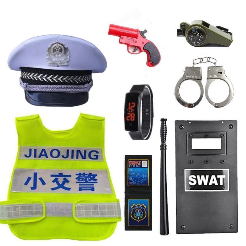 Áo Vest Phản Quang Hóa Trang Cảnh Sát Giao Thông Dành Cho Trẻ Mẫu Giáo