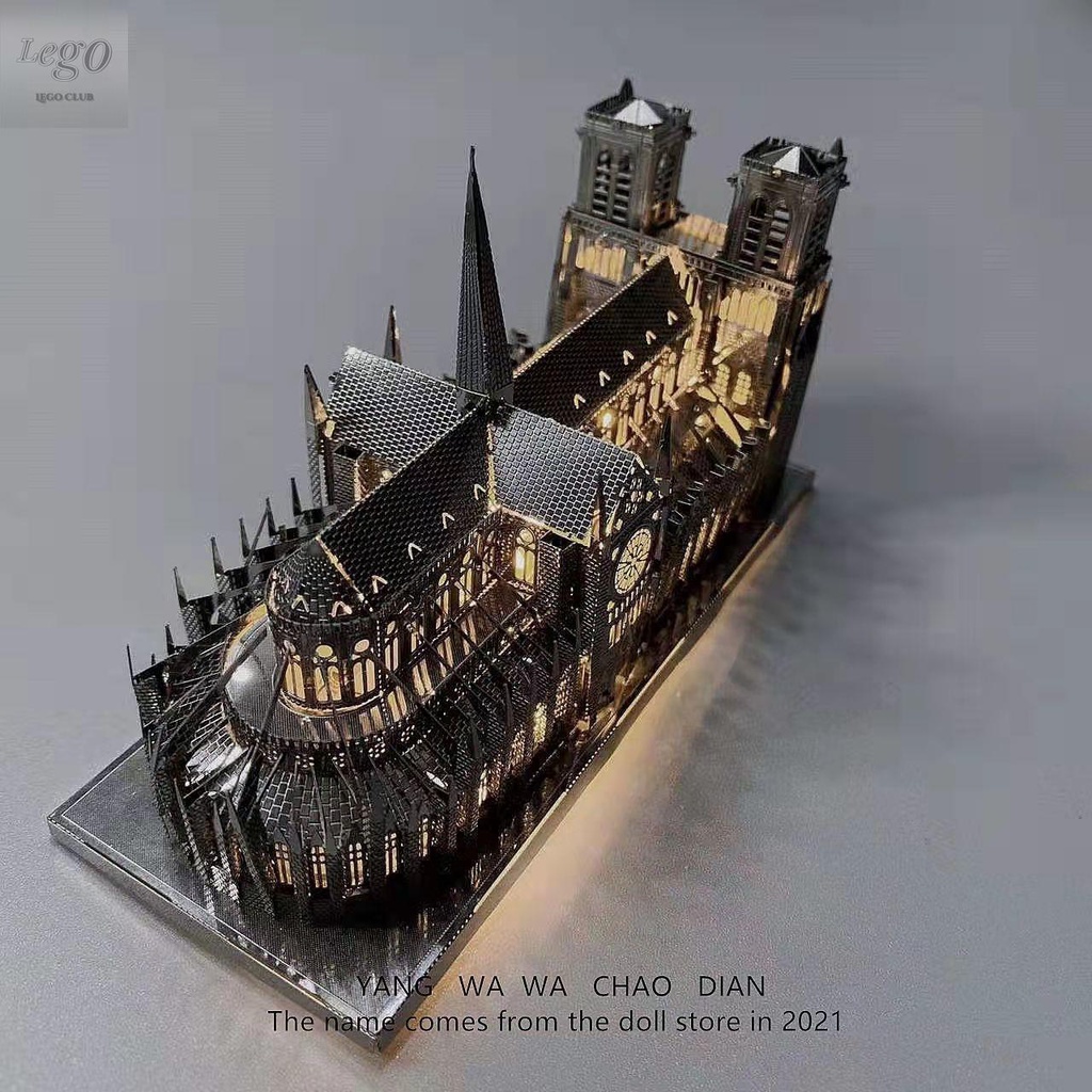 💥Sẵn sàng giao hàng🎊Nhà thờ Đức Bà Paris! 3D Stereo kim loại Puzzle DIY Handmade Puzzle Mô hình Đồ chơi