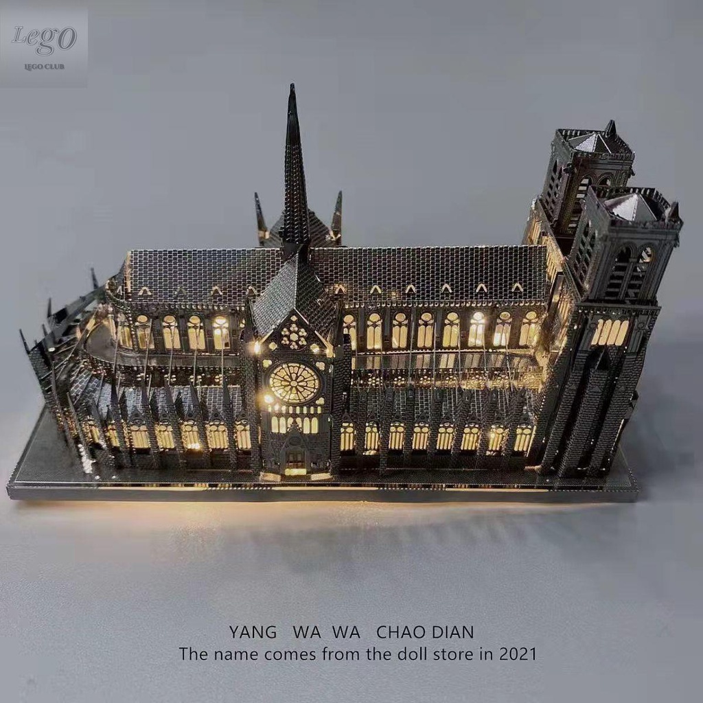 💥Sẵn sàng giao hàng🎊Nhà thờ Đức Bà Paris! 3D Stereo kim loại Puzzle DIY Handmade Puzzle Mô hình Đồ chơi