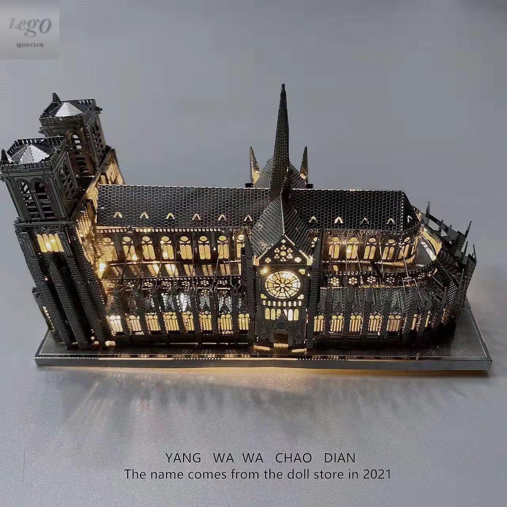 💥Sẵn sàng giao hàng🎊Nhà thờ Đức Bà Paris! 3D Stereo kim loại Puzzle DIY Handmade Puzzle Mô hình Đồ chơi