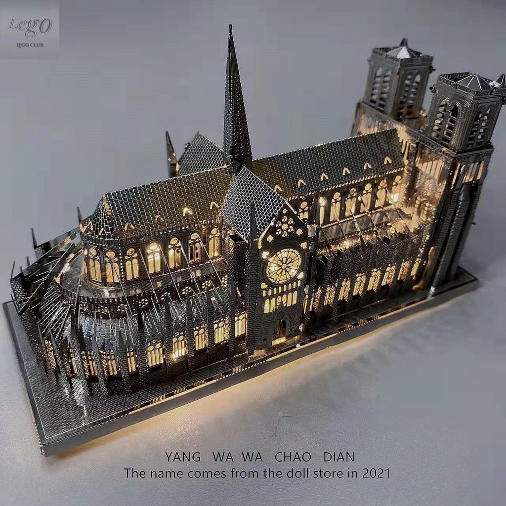 💥Sẵn sàng giao hàng🎊Nhà thờ Đức Bà Paris! 3D Stereo kim loại Puzzle DIY Handmade Puzzle Mô hình Đồ chơi