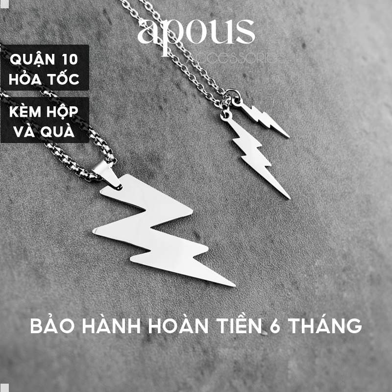 Dây chuyền nam nữ mặt Sấm Sét DC052 - Thép Titan - Phụ kiện trang sức Unisex Apous