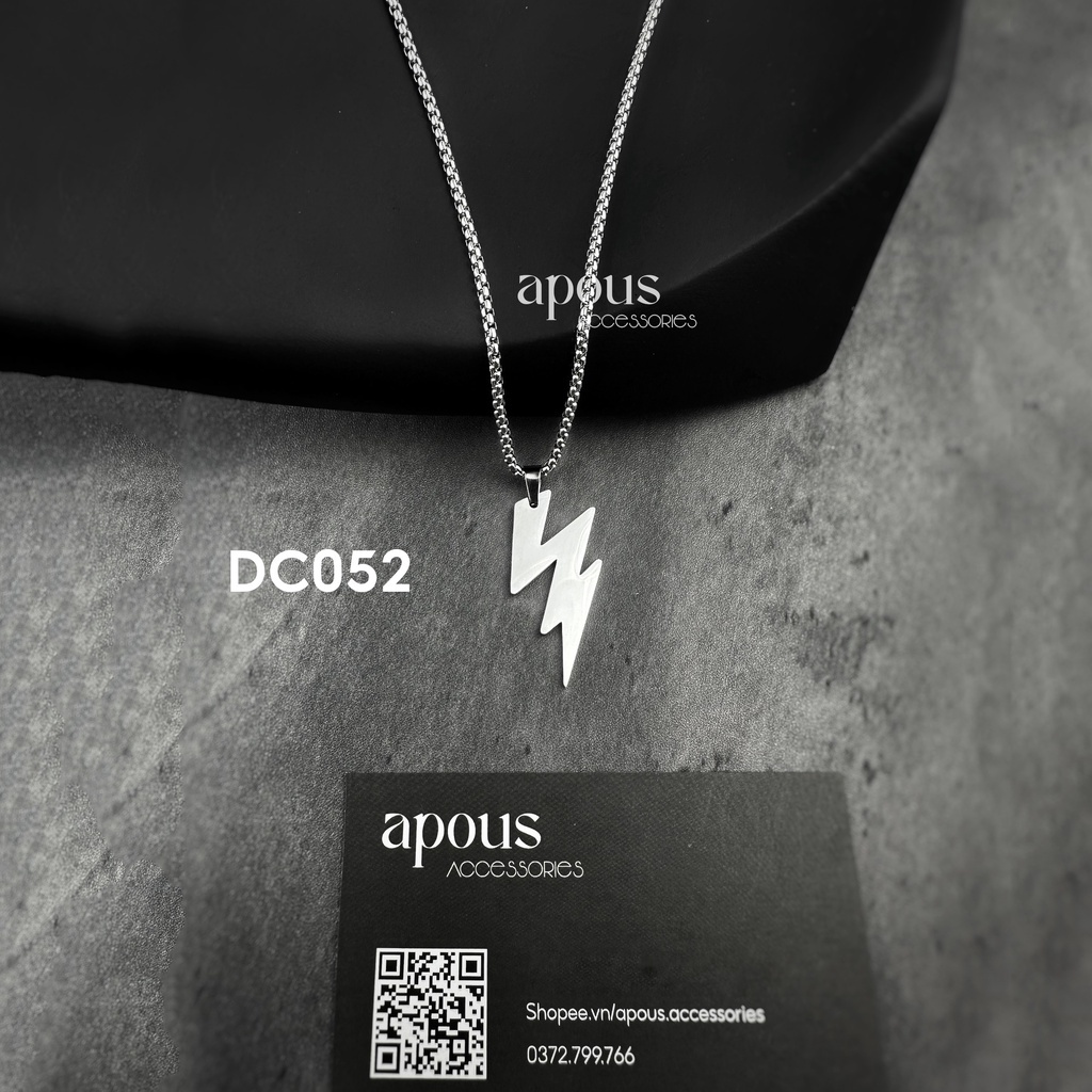 Dây chuyền nam nữ mặt Sấm Sét DC052 - Thép Titan - Phụ kiện trang sức Unisex Apous