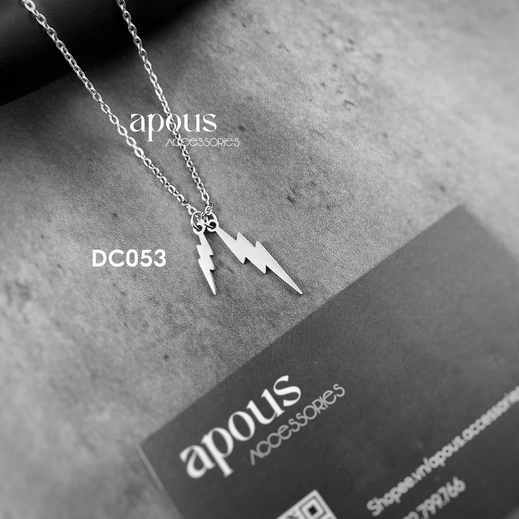Dây chuyền nam nữ mặt Sấm Sét DC052 - Thép Titan - Phụ kiện trang sức Unisex Apous