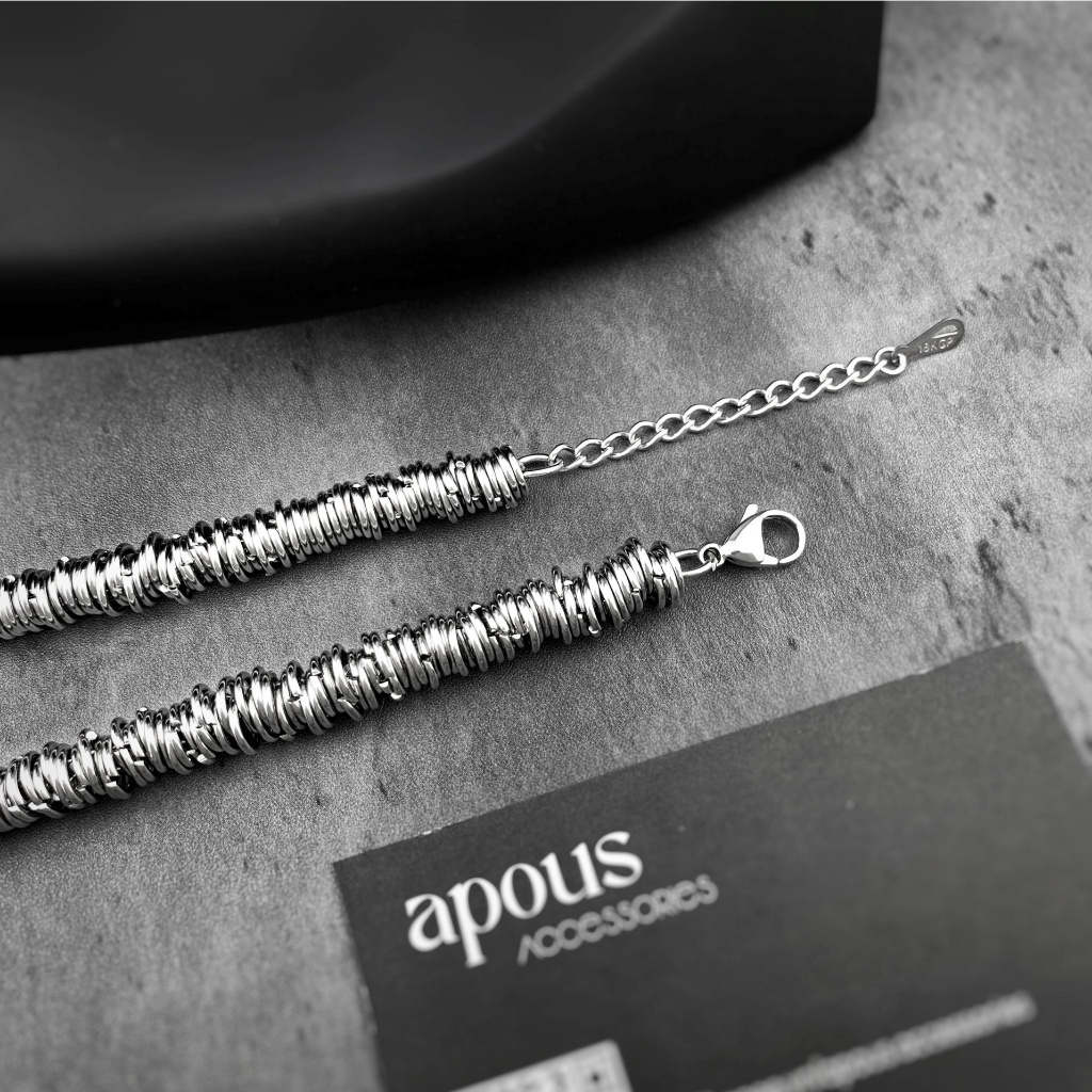 Dây chuyền nam nữ Chuỗi Khoen Tròn DC096 - Thép Titan - Phụ kiện trang sức Unisex Apous
