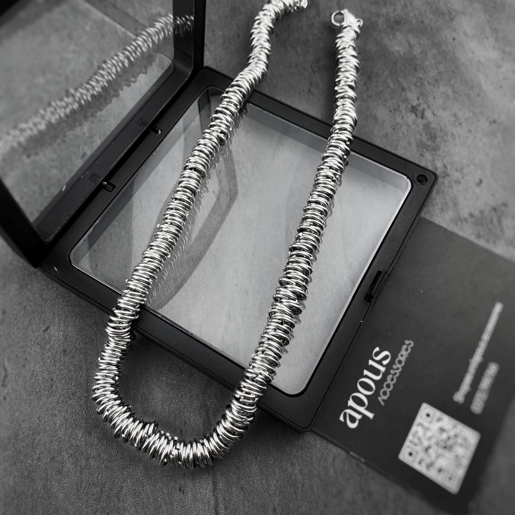 Dây chuyền nam nữ Chuỗi Khoen Tròn DC096 - Thép Titan - Phụ kiện trang sức Unisex Apous