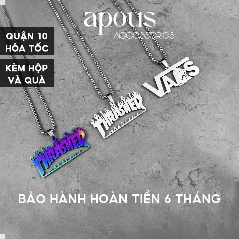Dây chuyền nam nữ Mặt Thrasher DC045 - Thép Titan - Phụ kiện trang sức Unisex Apous