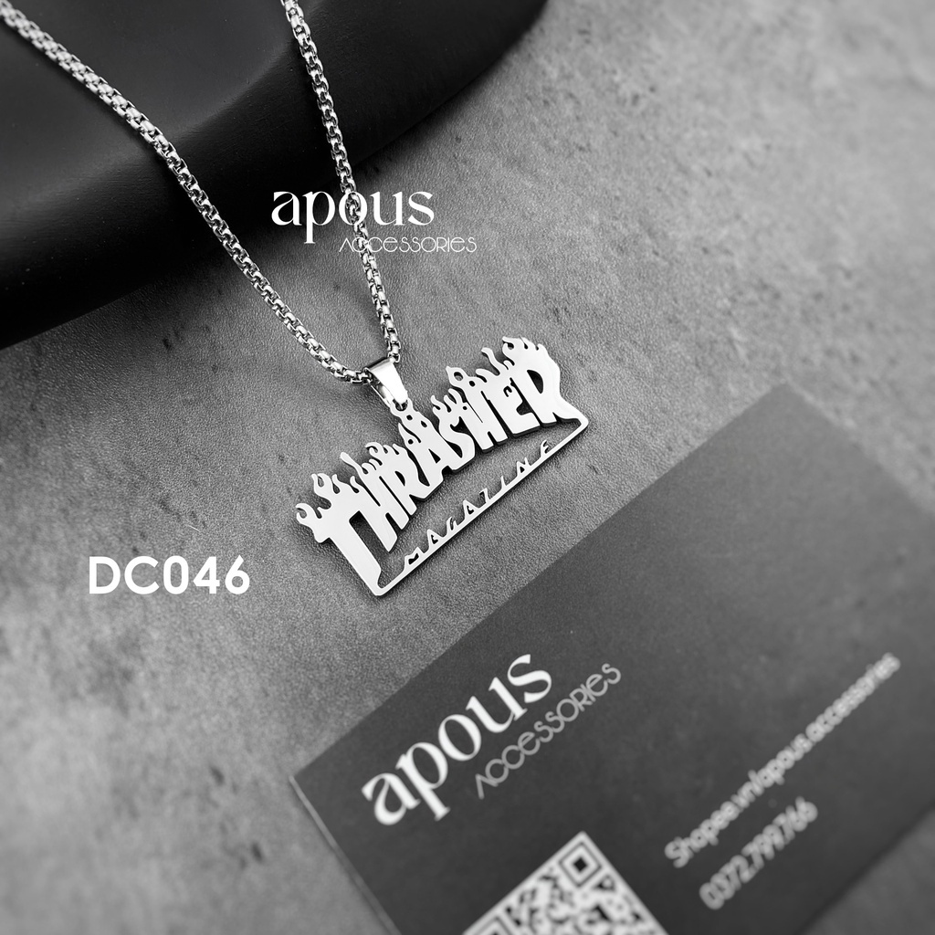 Dây chuyền nam nữ Mặt Thrasher DC045 - Thép Titan - Phụ kiện trang sức Unisex Apous