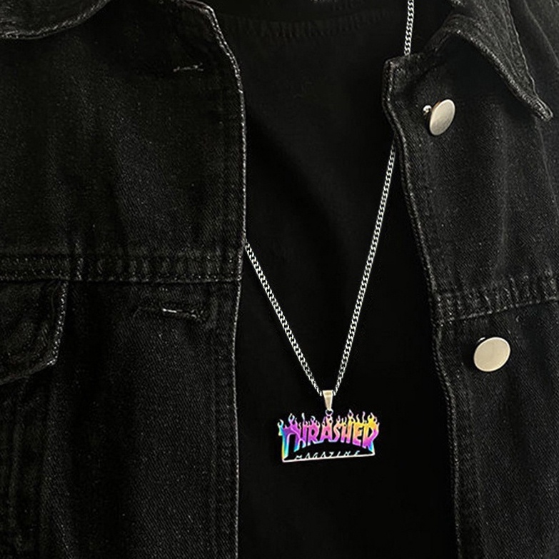 Dây chuyền nam nữ Mặt Thrasher DC045 - Thép Titan - Phụ kiện trang sức Unisex Apous