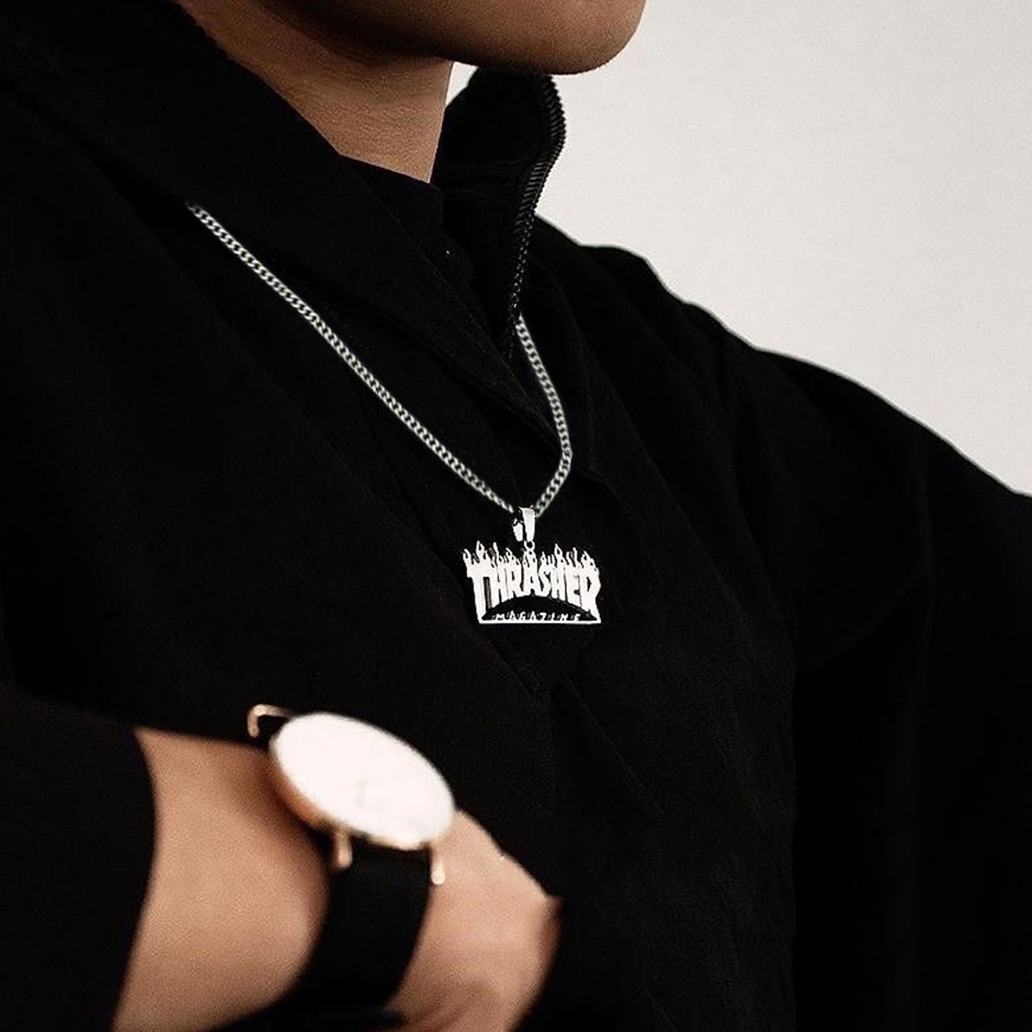 Dây chuyền nam nữ Mặt Thrasher DC045 - Thép Titan - Phụ kiện trang sức Unisex Apous
