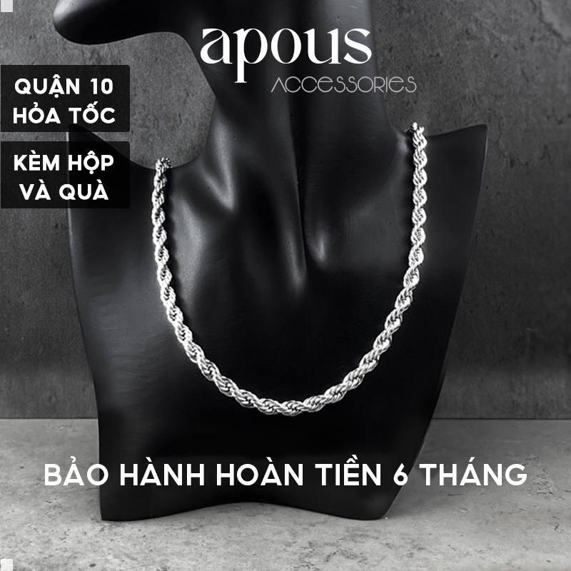 Dây chuyền nam nữ Xích Xoắn Basic DC079 - Thép Titan - Phụ kiện trang sức Unisex Apous
