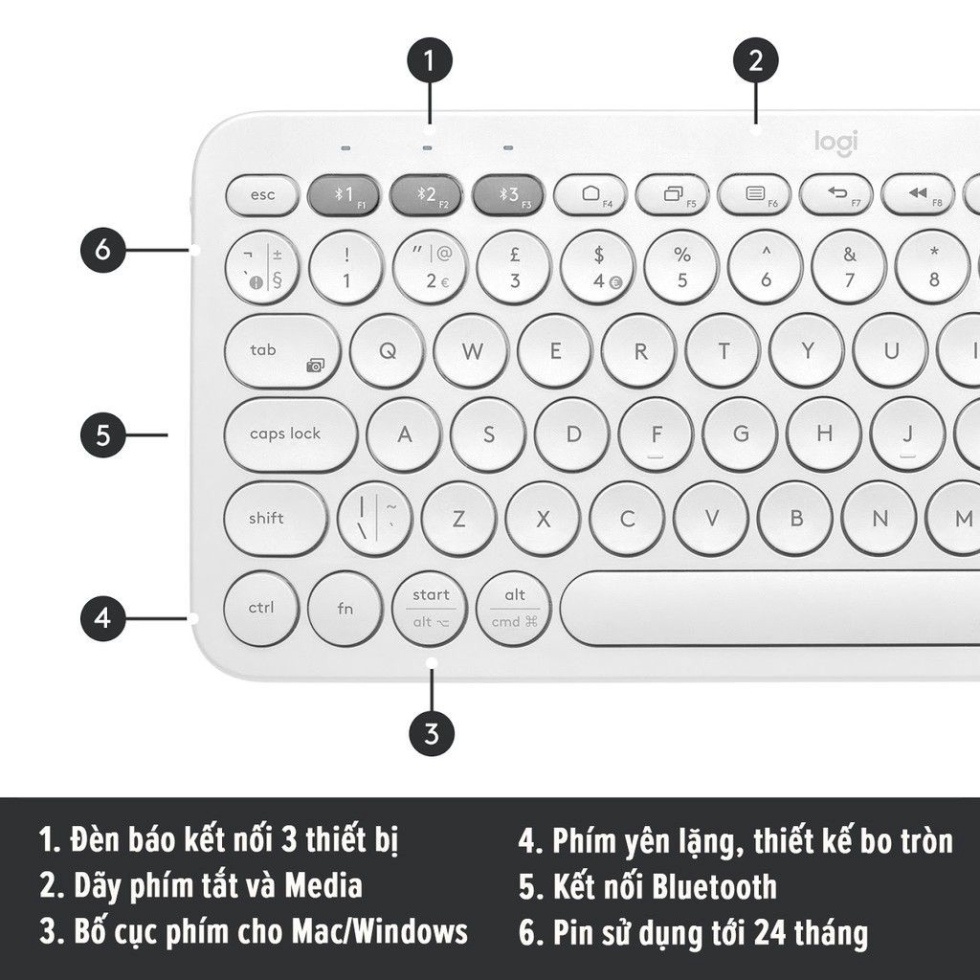 Combo bàn phím bluetooth logitech K380 & chuột wireless Logitech M238 marvel