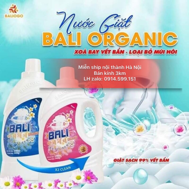 1 THÙNG 4 CAN NƯỚC GIẶT BALI ORGANIC (3200ML/ CAN).Miễn Ship nội thành Hà nội. bán kính 5km. LH z.a.l.o : 0914.599.151