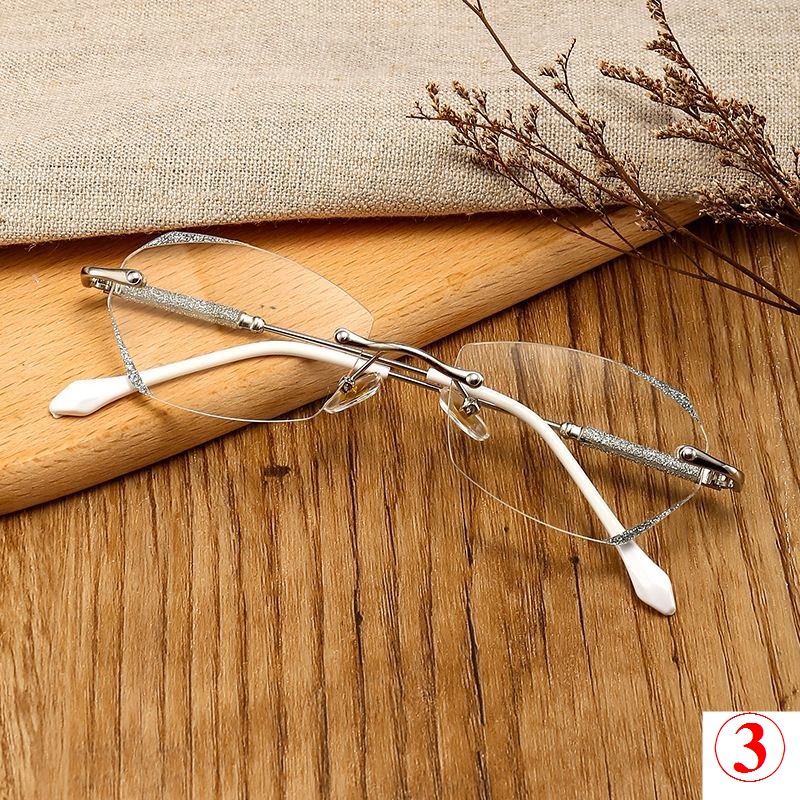 Kính Đọc Sách Không Gọng Chống Ánh Sáng Xanh Thiết Kế Thoải Mái Trẻ Trung Cho Nữ