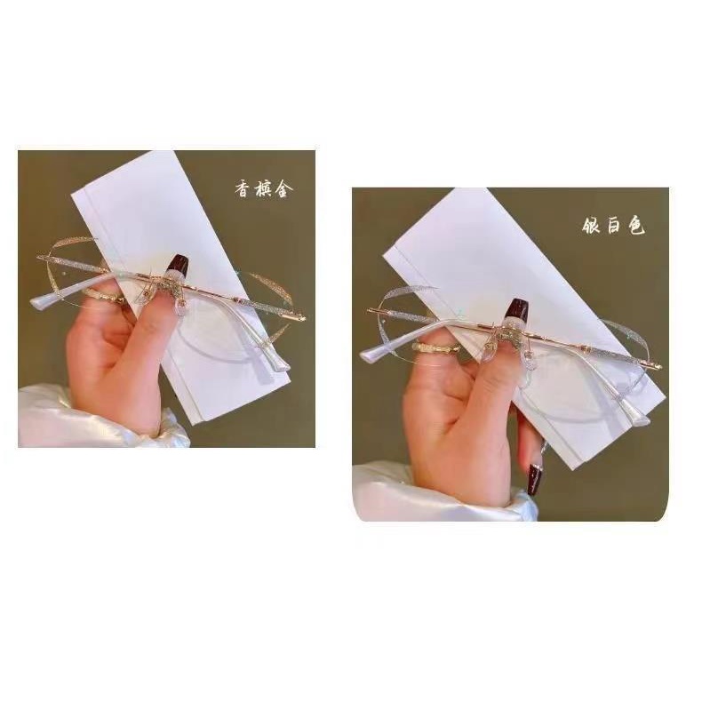 Kính Đọc Sách Không Gọng Chống Ánh Sáng Xanh Thiết Kế Thoải Mái Trẻ Trung Cho Nữ