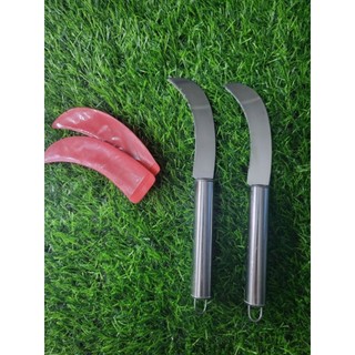 dao lưỡi liềm cán inox mini
