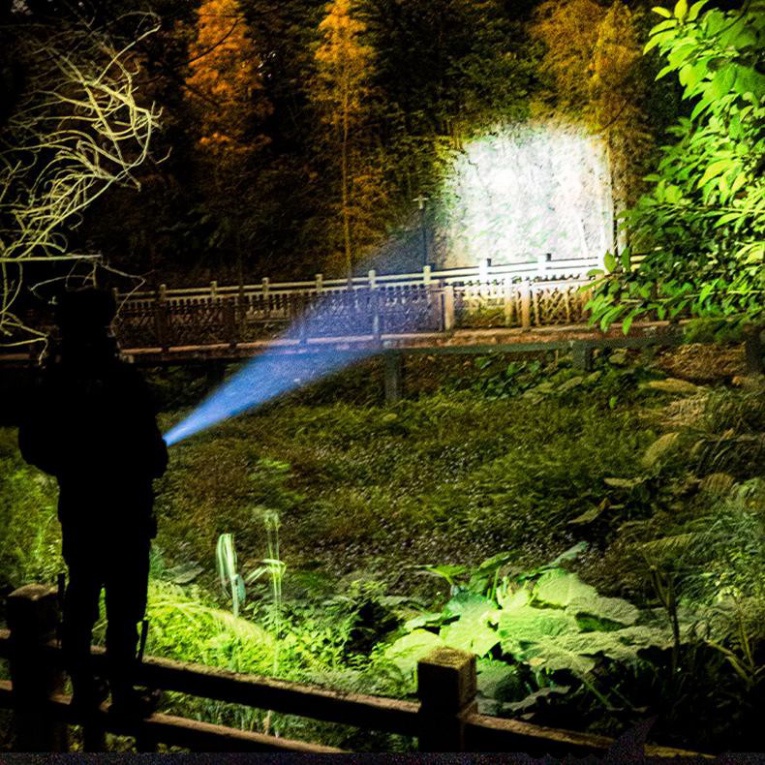 Đèn mini siêu sáng đèn cá mập đèn cắm trại đèn pin tự vệ đèn mẫu mới