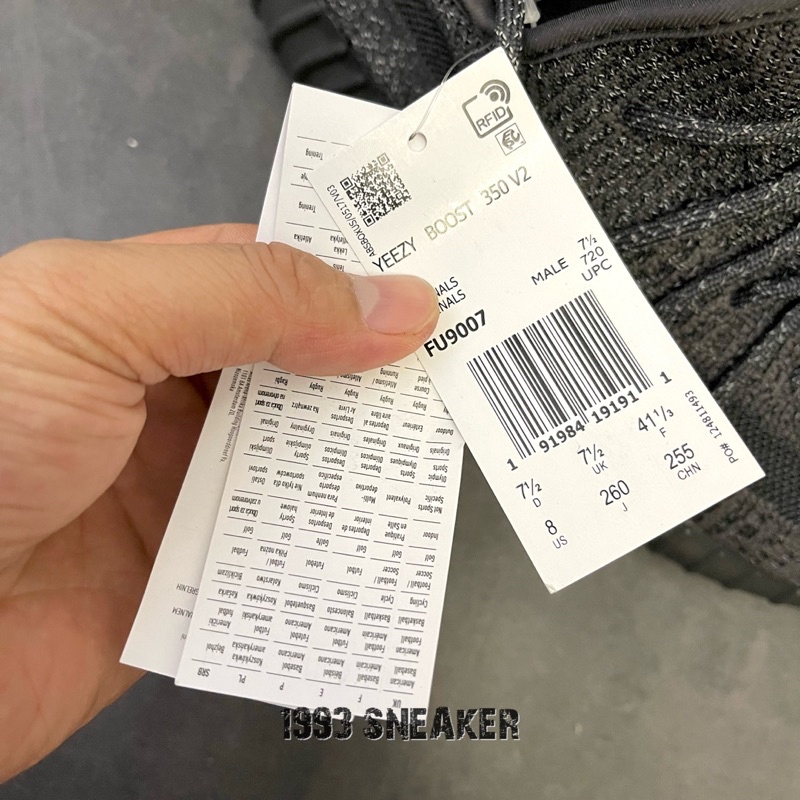 Giày Yeezy350 Statics Black đế hạt nén hộp cứng