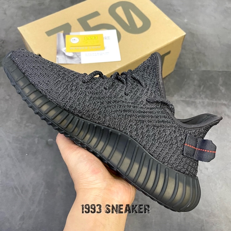 Giày Yeezy350 Statics Black đế hạt nén hộp cứng