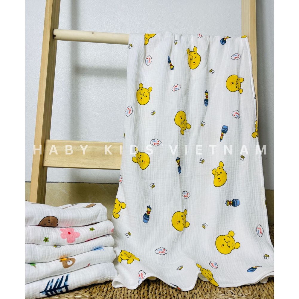 Khăn tắm siêu thấm chất xô muslin cho bé HABY KIDS