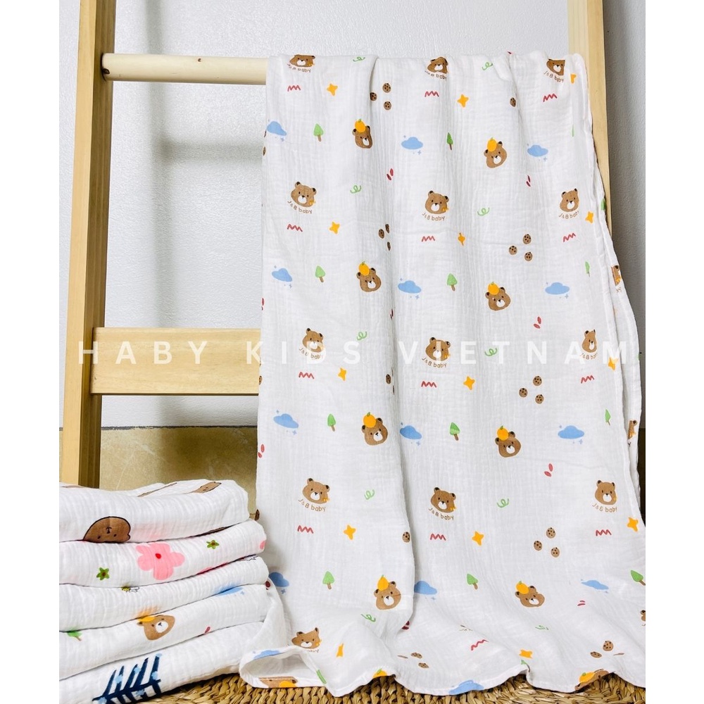 Khăn tắm siêu thấm chất xô muslin cho bé HABY KIDS