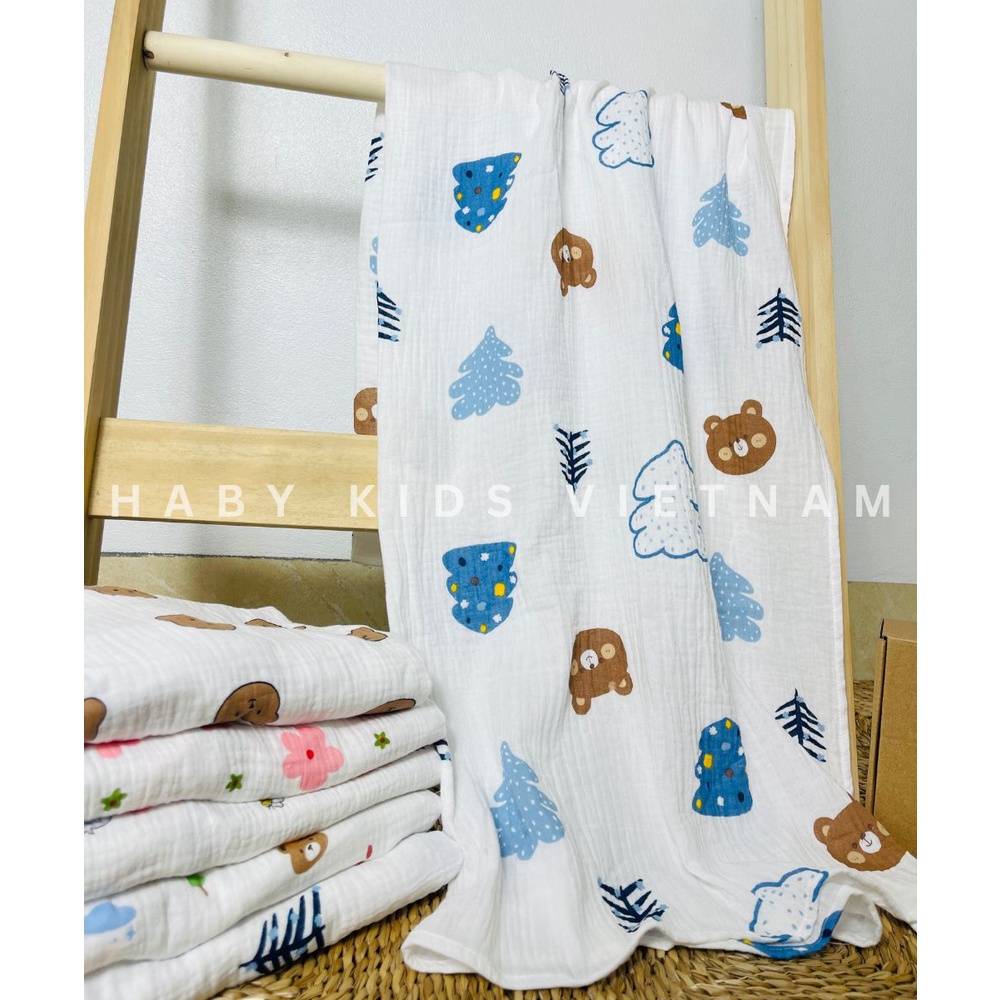 Khăn tắm siêu thấm chất xô muslin cho bé HABY KIDS