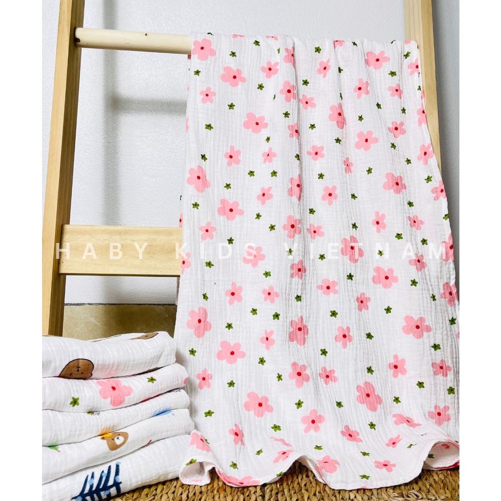 Khăn tắm siêu thấm chất xô muslin cho bé HABY KIDS