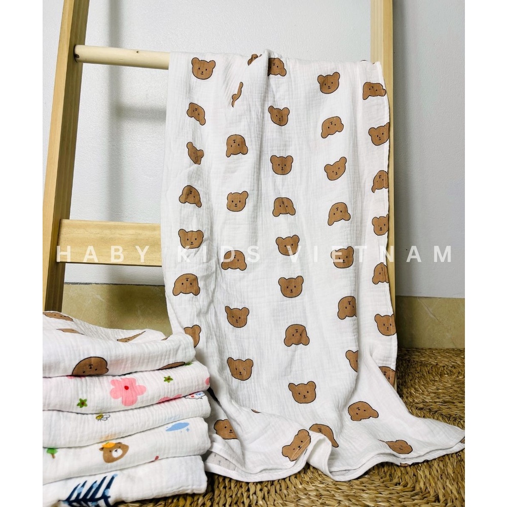Khăn tắm siêu thấm chất xô muslin cho bé HABY KIDS