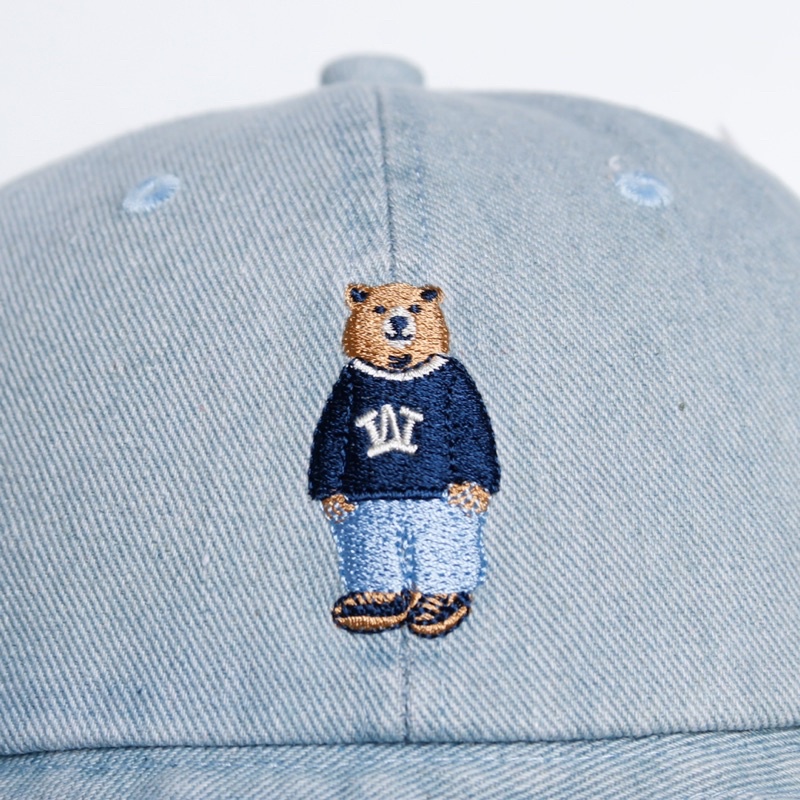 Mũ nón bucket jean gấu thời thượng Unisex
