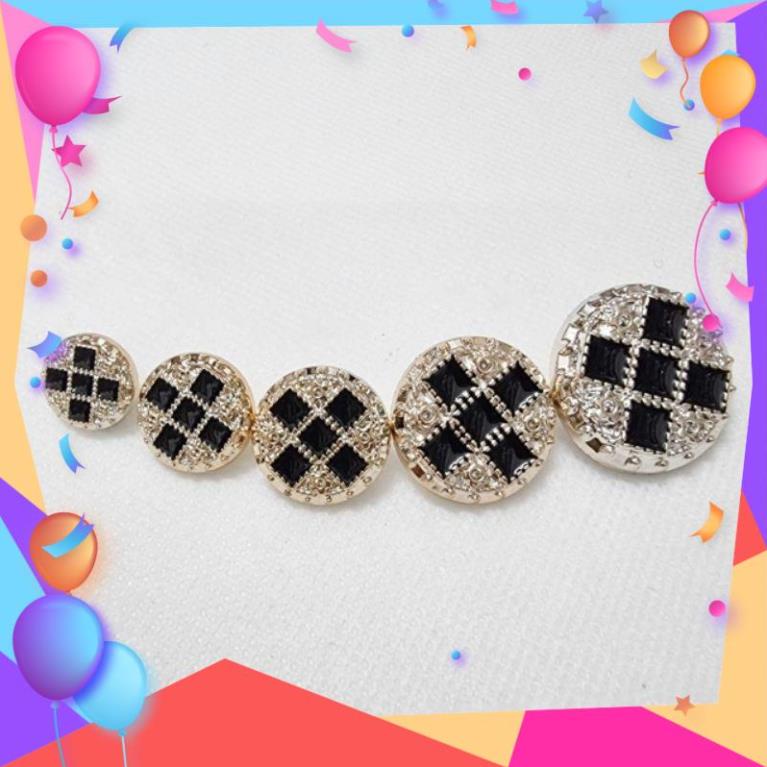 Set 5 Nút Phối Chữ Thập Siêu Sangdùng cho áo dạ, áo vest (Kích 1.8cm, 2cm)