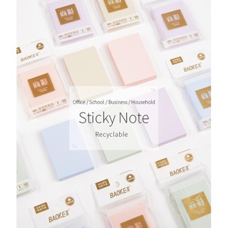Giấy note ghi chú sticky note 4 màu pastel baoke nhiều kich thước - 100 tờ