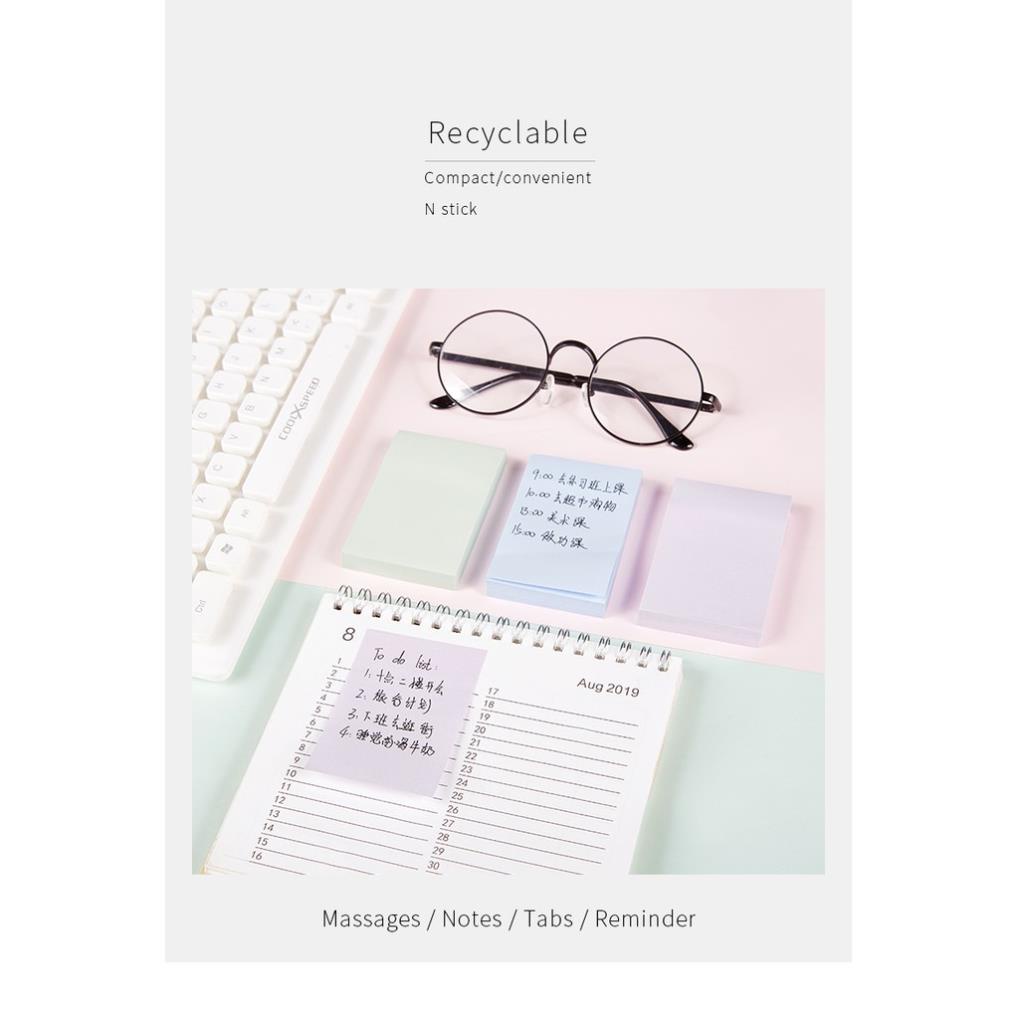 Giấy Note Ghi Chú Sticky Note 4 Màu Pastel BAOKE Nhiều Kich Thước - 100 Tờ