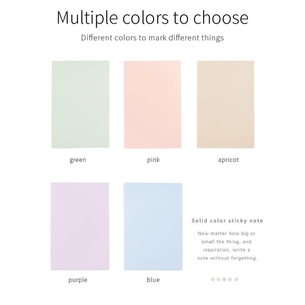 Giấy Note Ghi Chú Sticky Note 4 Màu Pastel BAOKE Nhiều Kich Thước - 100 Tờ