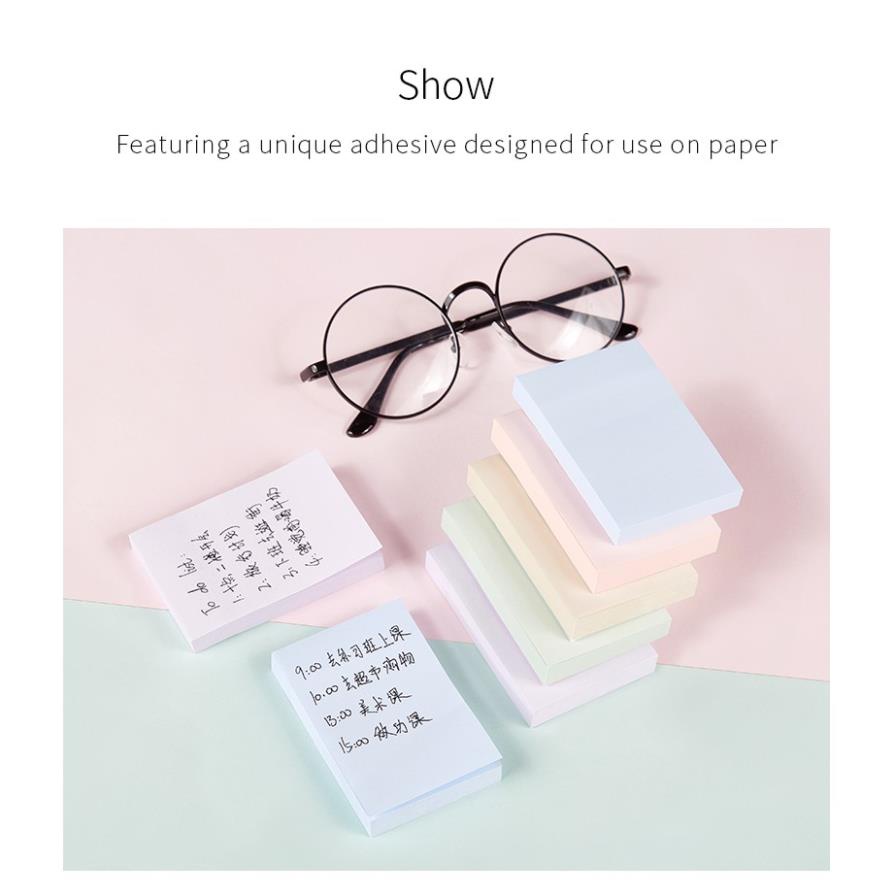 Giấy Note Ghi Chú Sticky Note 4 Màu Pastel BAOKE Nhiều Kich Thước - 100 Tờ