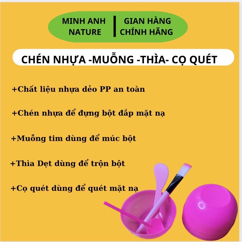 Chén Bát Nhựa Trộn Bột- Trộn Mask - Muỗng Tim Nhựa -Cọ Quét -Thìa Dẹt Trộn Bột - Dụng Cụ Trộn Bột Đắp Mặt