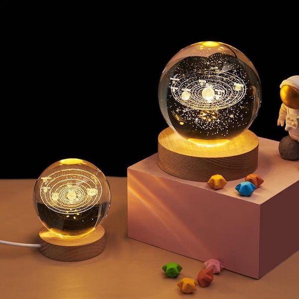 Bán sỉ, lẻ ĐÈN NGỦ 3D HÌNH QUẢ CẦU PHA LÊ TUYẾT SIÊU ĐẸP