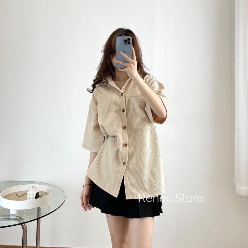 Áo sơ mi nhung mùa hè