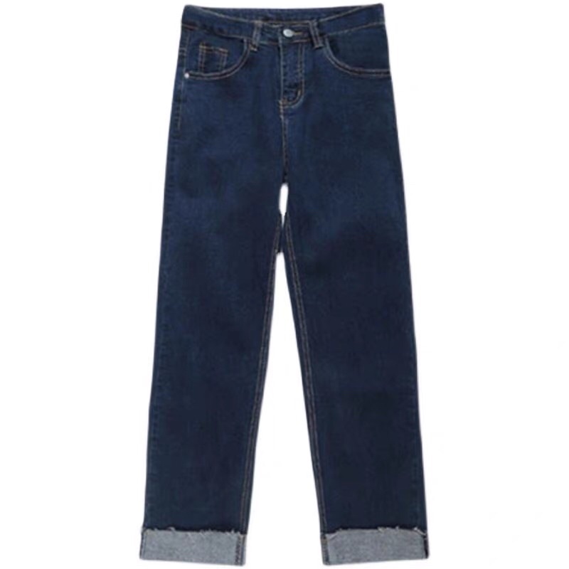 free ship1 Quần bò gập gấu chất co dãn xanh đậm oke | BigBuy360 - bigbuy360.vn