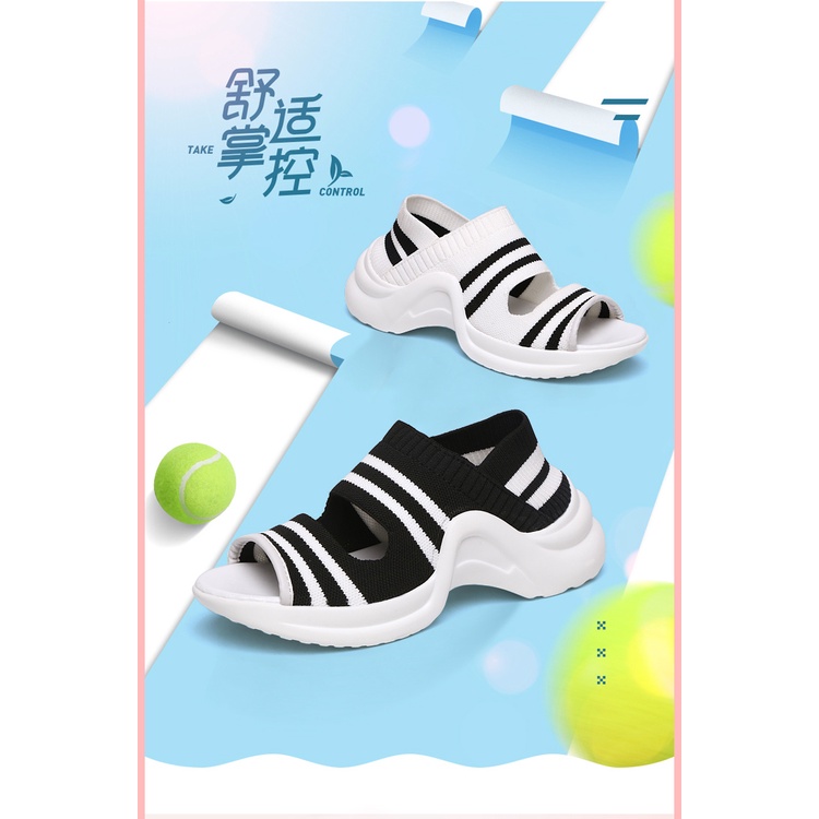 Giày Sandal Thể Thao Đế Dày Co Giãn Phong Cách Harajuku Dành Cho Nữ