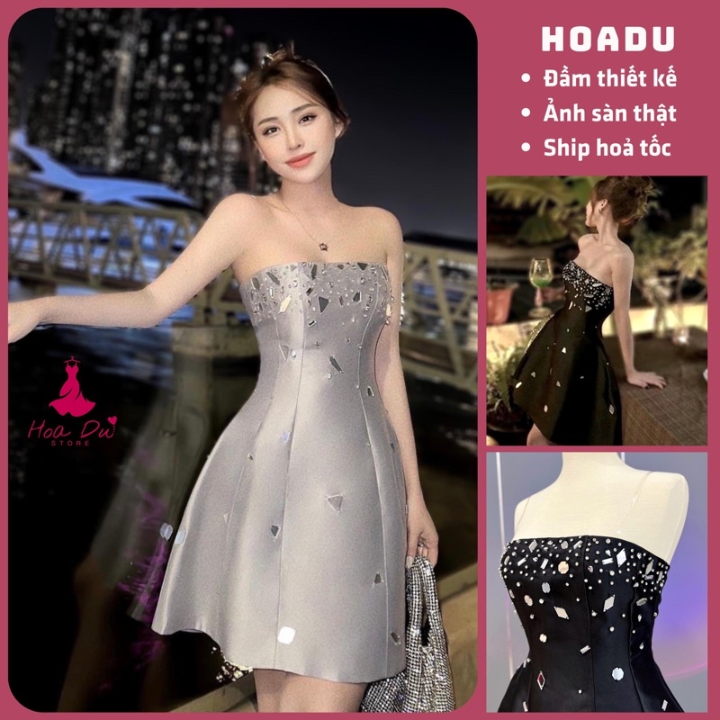 Đầm Jewel Dress kết đá thủ công chất Tafta cao cấp
