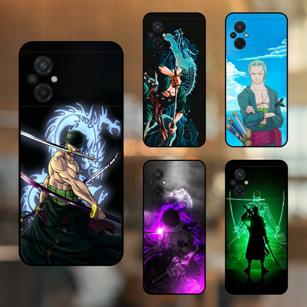 Ốp lưng điện thoại Poco M5 viền đen Zoro One Piece Đảo Hải Tặc