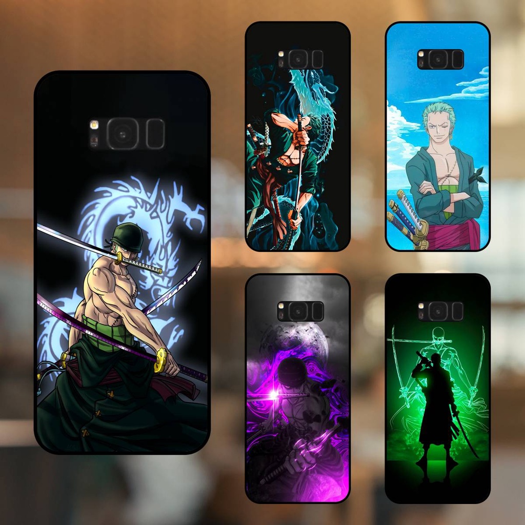 Ốp lưng điện thoại Samsung S8, S8 Plus viền đen Zoro One Piece Đảo Hải Tặc