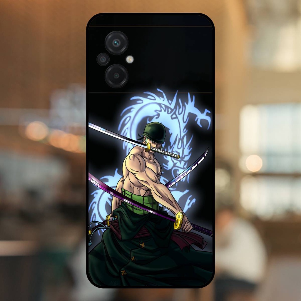 Ốp lưng điện thoại Poco M5 viền đen Zoro One Piece Đảo Hải Tặc