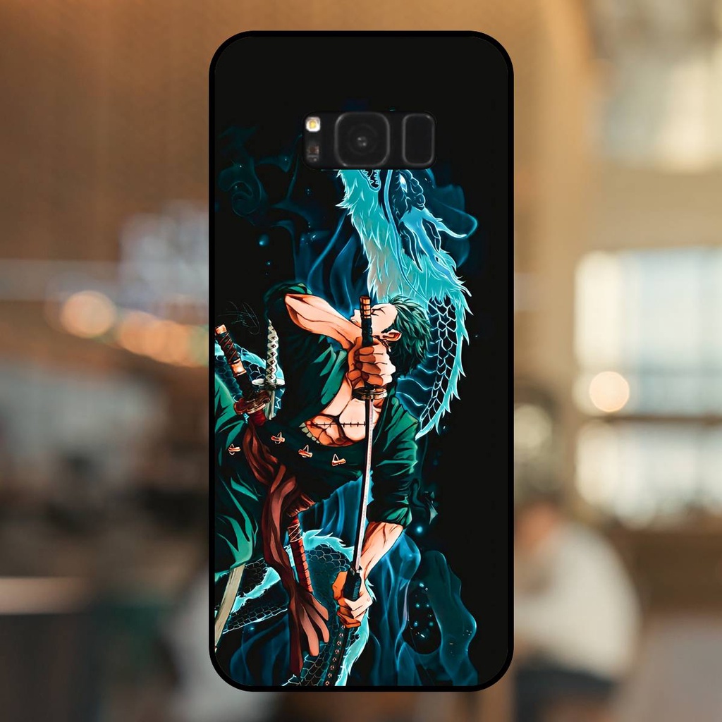 Ốp lưng điện thoại Samsung S8, S8 Plus viền đen Zoro One Piece Đảo Hải Tặc