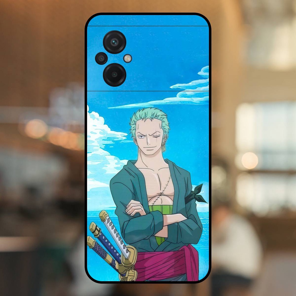 Ốp lưng điện thoại Poco M5 viền đen Zoro One Piece Đảo Hải Tặc
